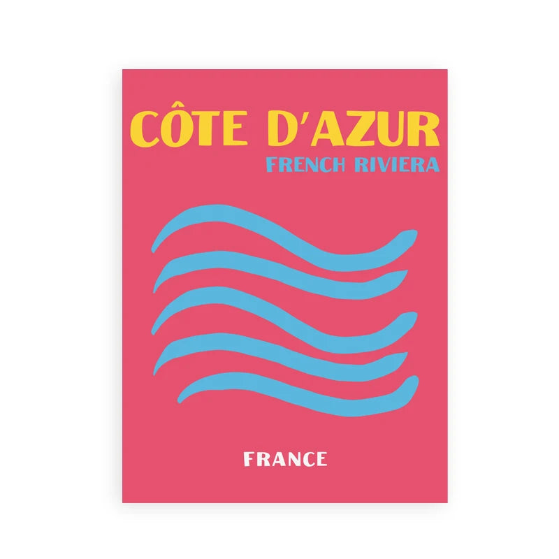 Affiches de Voyage Style Preppy – Miami, Bondi, Palmiers, Ibiza, Mykonos, Capri | Art Minimaliste Nordique sur Toile pour Salon
