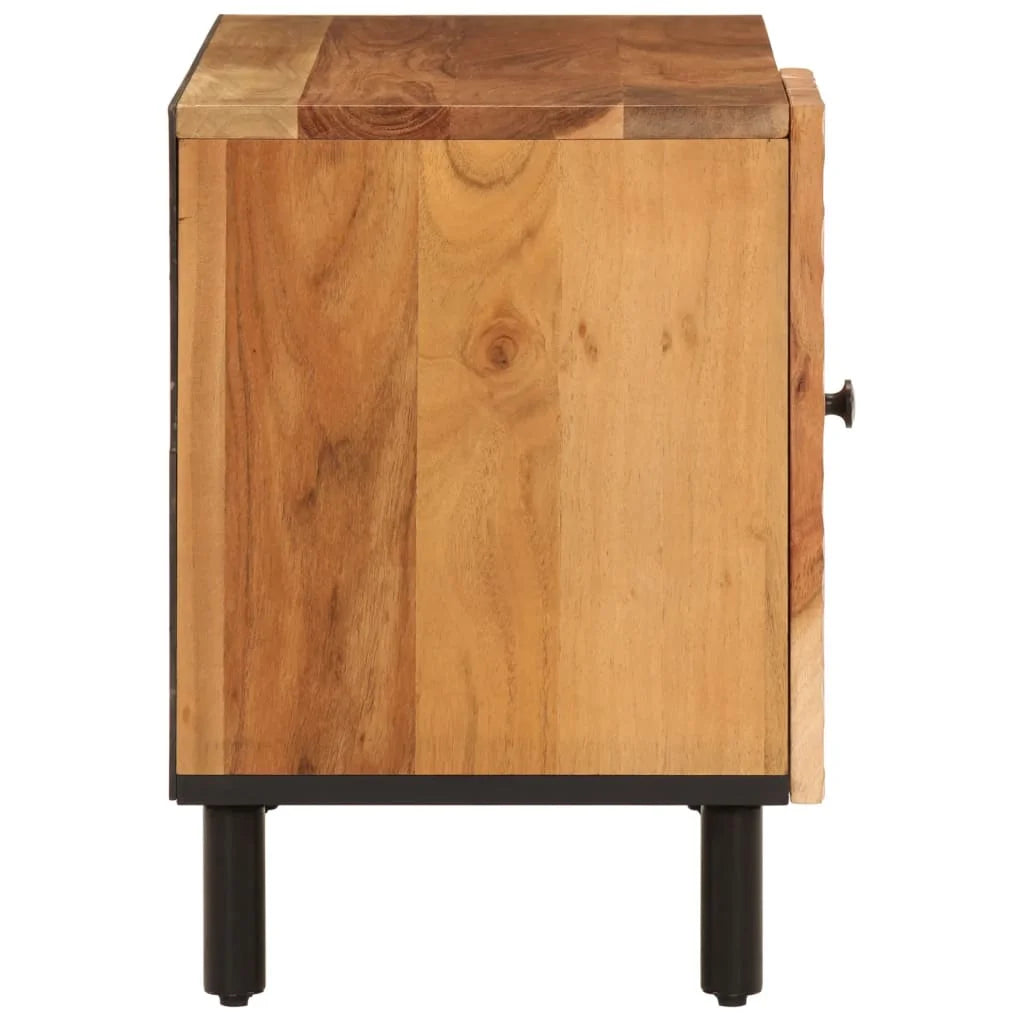 Meuble TV en bois d'acacia massif – style moderne et épuré – support écran ou déco salon