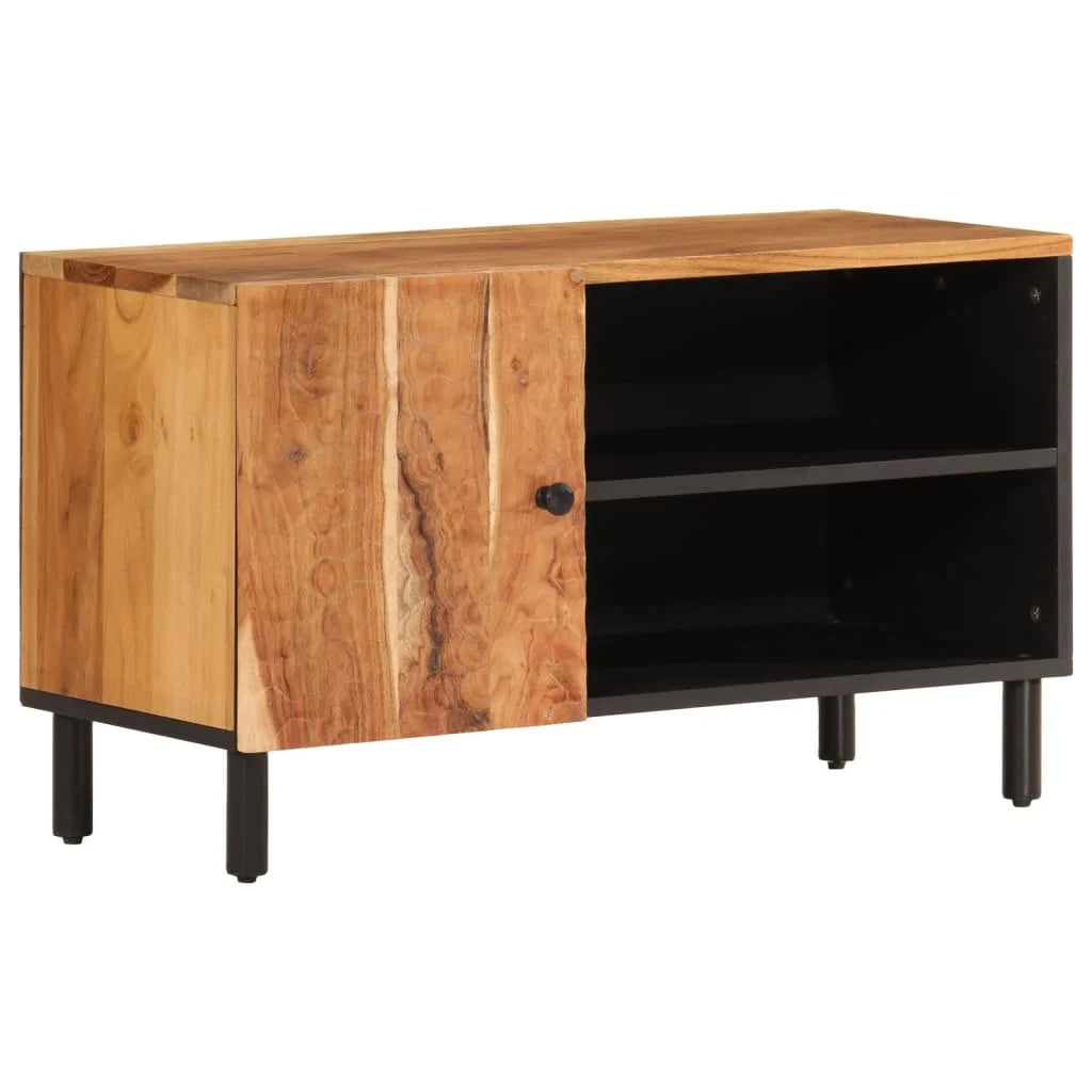 Meuble TV en bois d'acacia massif – style moderne et épuré – support écran ou déco salon