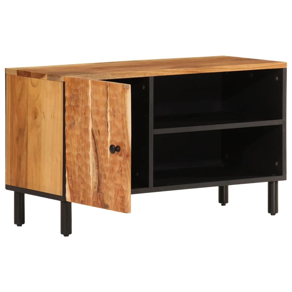 Meuble TV en bois d'acacia massif – style moderne et épuré – support écran ou déco salon