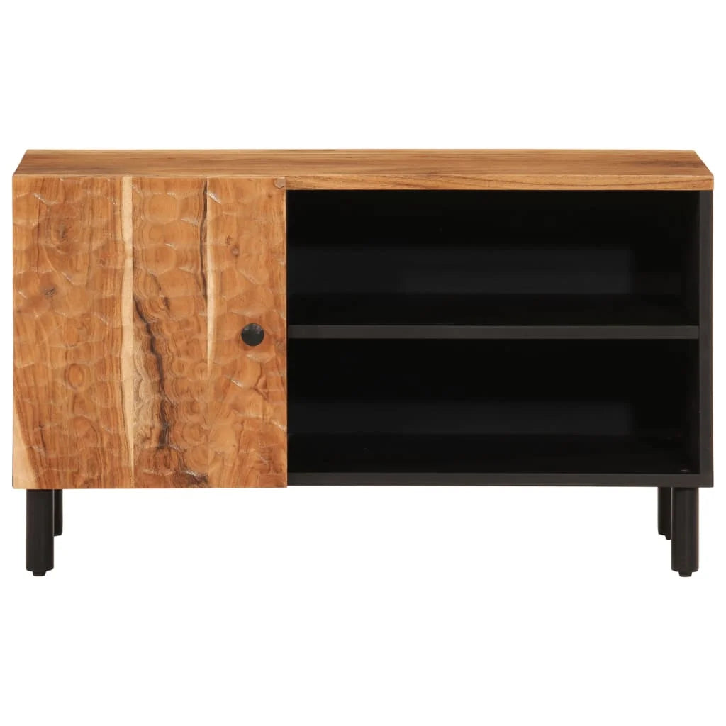 Meuble TV en bois d'acacia massif – style moderne et épuré – support écran ou déco salon