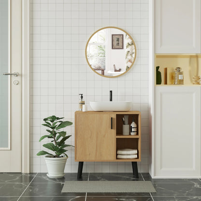 Miroir Rond Moderne à Suspendre – Cadre Doré Élégant pour Déco Intérieure