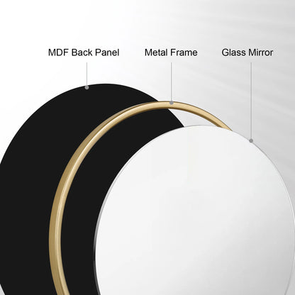 Miroir Rond Moderne à Suspendre – Cadre Doré Élégant pour Déco Intérieure