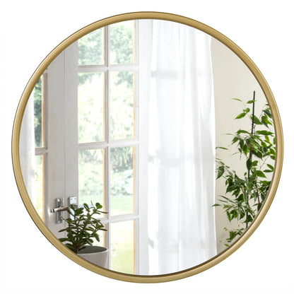 Miroir Rond Moderne à Suspendre – Cadre Doré Élégant pour Déco Intérieure