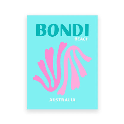 Affiches de Voyage Style Preppy – Miami, Bondi, Palmiers, Ibiza, Mykonos, Capri | Art Minimaliste Nordique sur Toile pour Salon