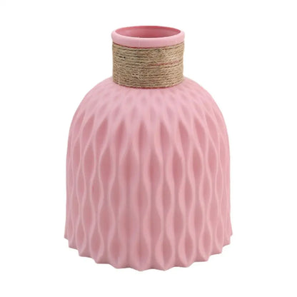 Vase en plastique effet porcelaine – Corde, pour compositions florales, pot de fleurs décoratif , décoration d'intérieur