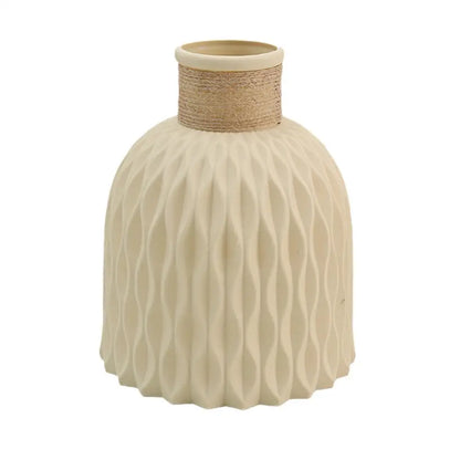 Vase en plastique effet porcelaine – Corde, pour compositions florales, pot de fleurs décoratif , décoration d'intérieur