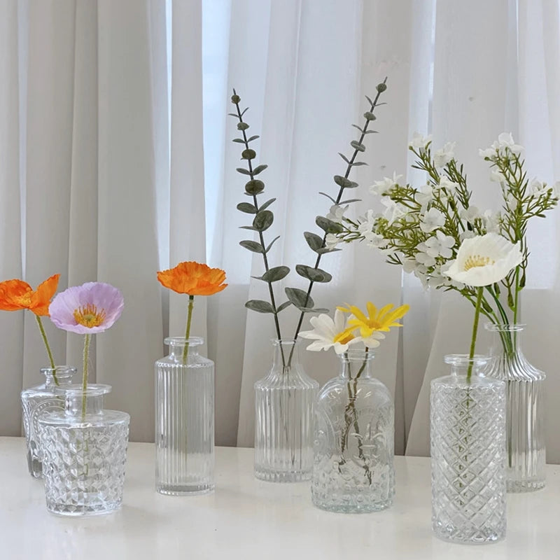 Vase en verre, pots de fleure, décoration