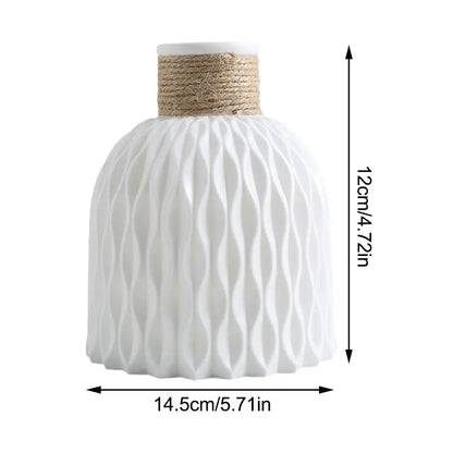 Vase en plastique effet porcelaine – Corde, pour compositions florales, pot de fleurs décoratif , décoration d'intérieur