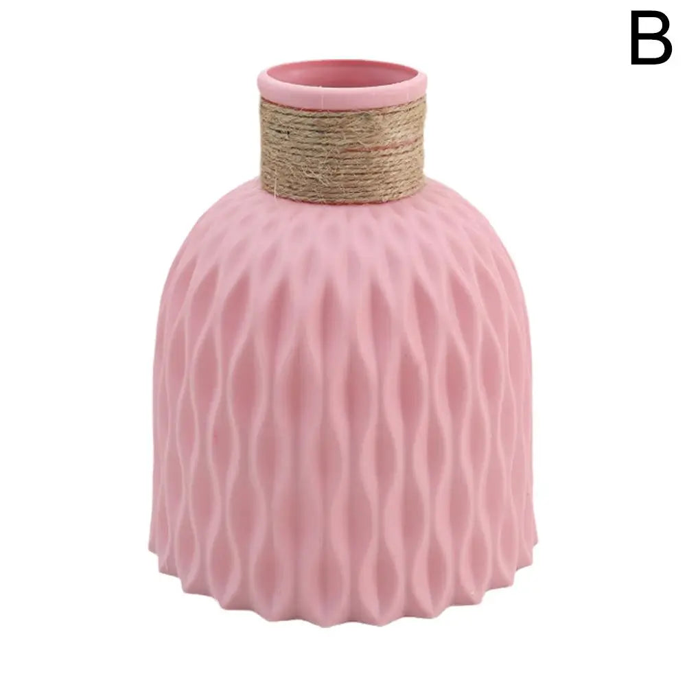 Vase en plastique effet porcelaine – Corde, pour compositions florales, pot de fleurs décoratif , décoration d'intérieur