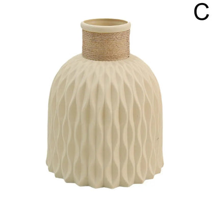 Vase en plastique effet porcelaine – Corde, pour compositions florales, pot de fleurs décoratif , décoration d'intérieur