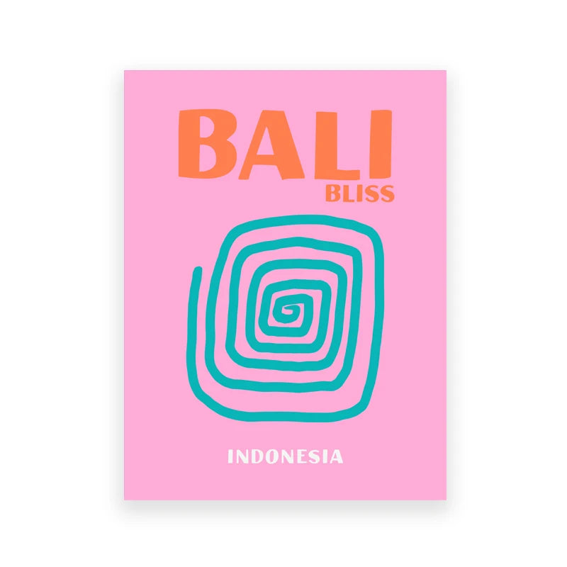 Affiches de Voyage Style Preppy – Miami, Bondi, Palmiers, Ibiza, Mykonos, Capri | Art Minimaliste Nordique sur Toile pour Salon