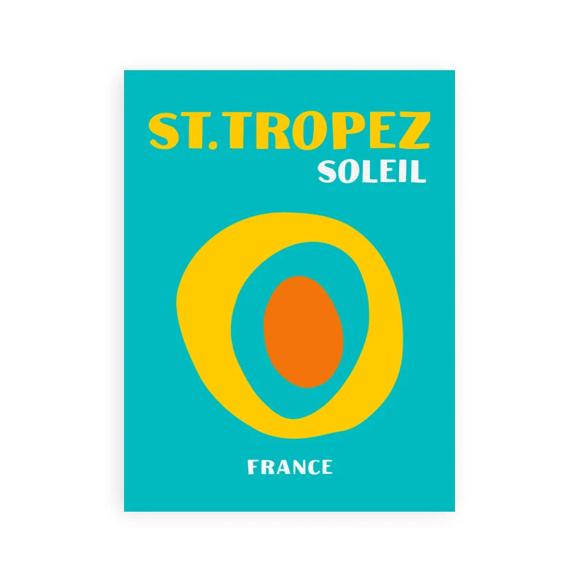 Affiches de Voyage Style Preppy – Miami, Bondi, Palmiers, Ibiza, Mykonos, Capri | Art Minimaliste Nordique sur Toile pour Salon