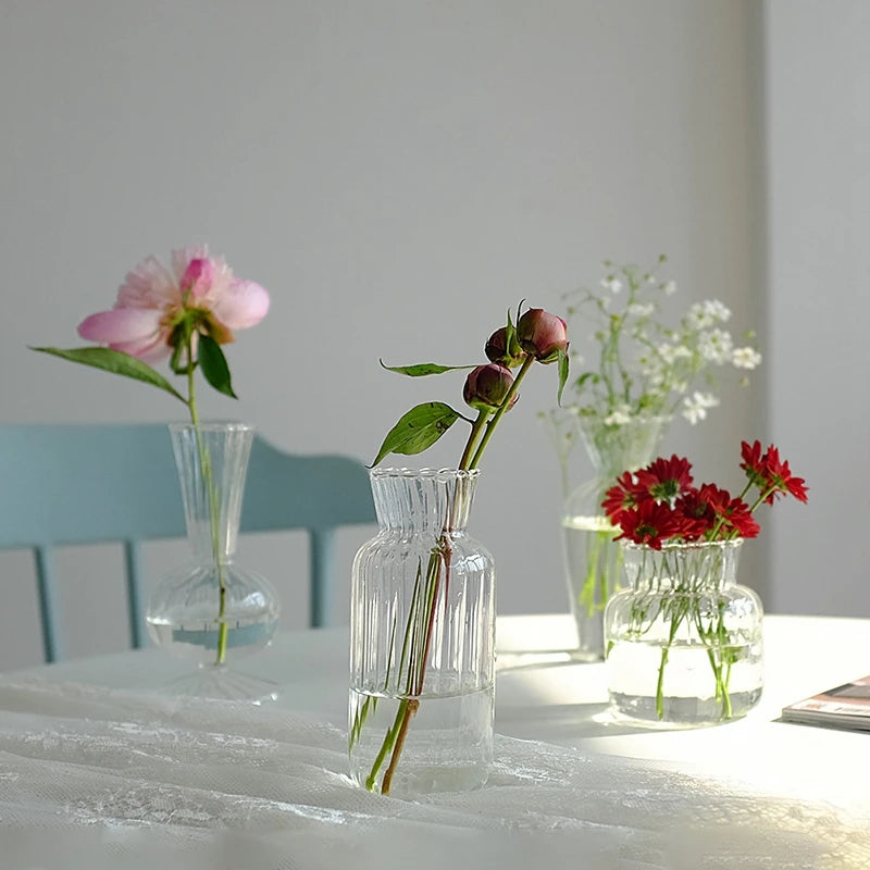 Vase en verre, pots de fleure, décoration