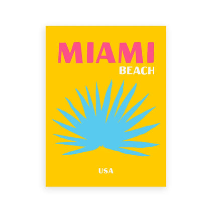 Affiches de Voyage Style Preppy – Miami, Bondi, Palmiers, Ibiza, Mykonos, Capri | Art Minimaliste Nordique sur Toile pour Salon