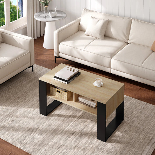 Table basse vintage minimaliste avec rangements